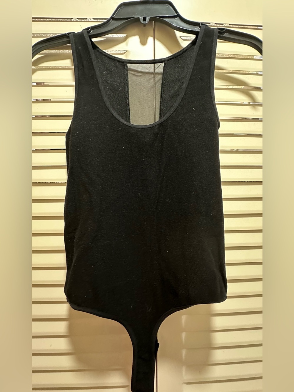 bebe Black Scoop Neck Tank Bodysuit